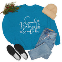 Spread Kindness Like Snowflakes Unisex Crewneck Sweatshirt! Winter Vibes FreckledFoxCompany