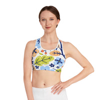 Spring Blues Sports Bra/Crop Top! Athleisure, Activewear! FreckledFoxCompany