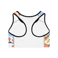 Spring Blues Sports Bra/Crop Top! Athleisure, Activewear! FreckledFoxCompany