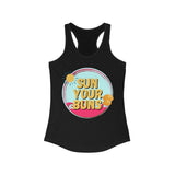 Sun Your Buns Women's Racerback Tank Top! Activewear! FreckledFoxCompany