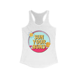 Sun Your Buns Women's Racerback Tank Top! Activewear! FreckledFoxCompany