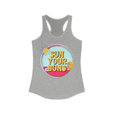 Sun Your Buns Women's Racerback Tank Top! Activewear! FreckledFoxCompany