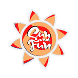 Sun and Fun Red and Coral Vinyl Sticker! FreckledFoxCompany