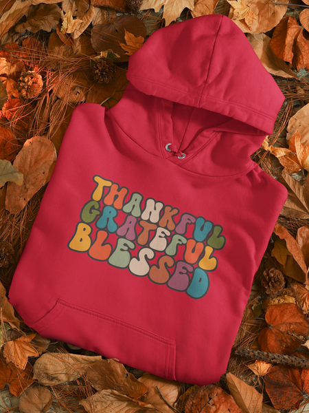 Thankful Grateful Blessed Retro Hoodie! Fall Vibes! FreckledFoxCompany
