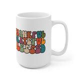 Thankful Grateful Blessed Retro Style Ceramic Mug 15oz! Fall Vibes! FreckledFoxCompany