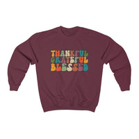 Thankful Grateful Blessed Unisex Crewneck Sweatshirt! Fall Vibes! FreckledFoxCompany