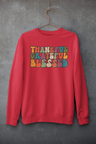Thankful Grateful Blessed Unisex Crewneck Sweatshirt! Fall Vibes! FreckledFoxCompany