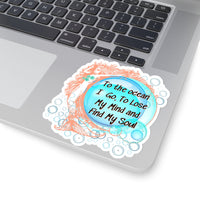 To The Ocean I Go Mermaid Coral Vinyl Sticker! FreckledFoxCompany