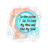 To The Ocean I Go Mermaid Coral Vinyl Sticker! FreckledFoxCompany