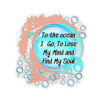 To The Ocean I Go Mermaid Coral Vinyl Sticker! FreckledFoxCompany