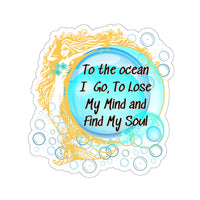 To The Ocean I Go Mermaid Yellow Vinyl Sticker! FreckledFoxCompany