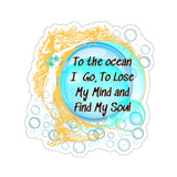 To The Ocean I Go Mermaid Yellow Vinyl Sticker! FreckledFoxCompany