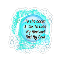 To The Ocean I go Mermaid Aqua Blue Vinyl Sticker! FreckledFoxCompany