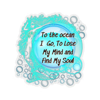 To The Ocean I go Mermaid Aqua Blue Vinyl Sticker! FreckledFoxCompany