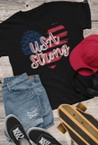 USA Strong American Flag Heart Graphic Tees! Independence Day! FreckledFoxCompany