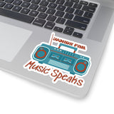 Words Fail Music Speaks Blue and Toasted Almond Vinyl Sticker! FreckledFoxCompany