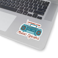 Words Fail Music Speaks Blue and Toasted Almond Vinyl Sticker! FreckledFoxCompany