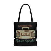 Words Fail Music Speaks Chocolate Crème Tote Bag! FreckledFoxCompany