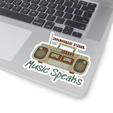 Words Fail Music Speaks Chocolate Crème Vinyl Sticker! FreckledFoxCompany