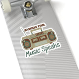 Words Fail Music Speaks Chocolate Crème Vinyl Sticker! FreckledFoxCompany