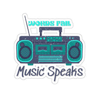 Words Fail Music Speaks Dark Blue Vinyl Sticker! FreckledFoxCompany