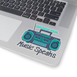 Words Fail Music Speaks Dark Blue Vinyl Sticker! FreckledFoxCompany