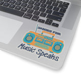 Words Fail Music Speaks Denim and Crème Vinyl Sticker! FreckledFoxCompany