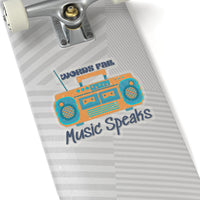 Words Fail Music Speaks Denim and Crème Vinyl Sticker! FreckledFoxCompany