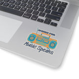 Words Fail Music Speaks Denim and Crème Vinyl Sticker! FreckledFoxCompany