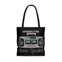 Words Fail Music Speaks Grey Tote Bag! FreckledFoxCompany