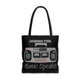 Words Fail Music Speaks Grey Tote Bag! FreckledFoxCompany