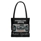 Words Fail Music Speaks Grey Tote Bag! FreckledFoxCompany