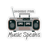 Words Fail Music Speaks Grey Vinyl Sticker! FreckledFoxCompany