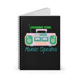 Words Fail Music Speaks Pink and Green Journal! FreckledFoxCompany