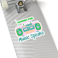Words Fail Music Speaks Pink and Green Vinyl Sticker! FreckledFoxCompany
