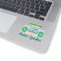 Words Fail Music Speaks Pink and Green Vinyl Sticker! FreckledFoxCompany