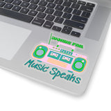 Words Fail Music Speaks Pink and Green Vinyl Sticker! FreckledFoxCompany