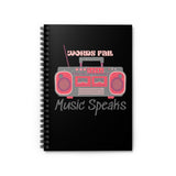 Words Fail Music Speaks Pink and Grey Journal! FreckledFoxCompany