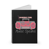 Words Fail Music Speaks Pink and Grey Journal! FreckledFoxCompany