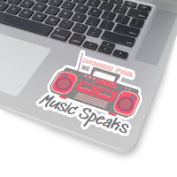 Words Fail Music Speaks Pink and Grey Vinyl Sticker! FreckledFoxCompany