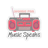 Words Fail Music Speaks Pink and Grey Vinyl Sticker! FreckledFoxCompany