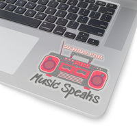 Words Fail Music Speaks Pink and Grey Vinyl Sticker! FreckledFoxCompany