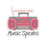 Words Fail Music Speaks Pink and Grey Vinyl Sticker! FreckledFoxCompany