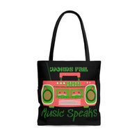 Words Fail Music Speaks Watermelon Pink Tote Bag! FreckledFoxCompany