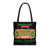 Words Fail Music Speaks Watermelon Pink Tote Bag! FreckledFoxCompany