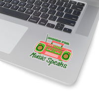 Words Fail Music Speaks Watermelon Pink Vinyl Sticker! FreckledFoxCompany