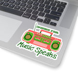 Words Fail Music Speaks Watermelon Pink Vinyl Sticker! FreckledFoxCompany