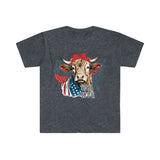 Highlander Cow USA 1776 Independence Day Unisex Graphic Tees!