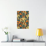 Vintage 70's Floral Elephant Print Premium Matte Vertical Posters!