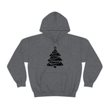 Christmas Tree Wrap Minimalistic Design Unisex Heavy Blend Hooded Sweatshirt! Winter Vibes!